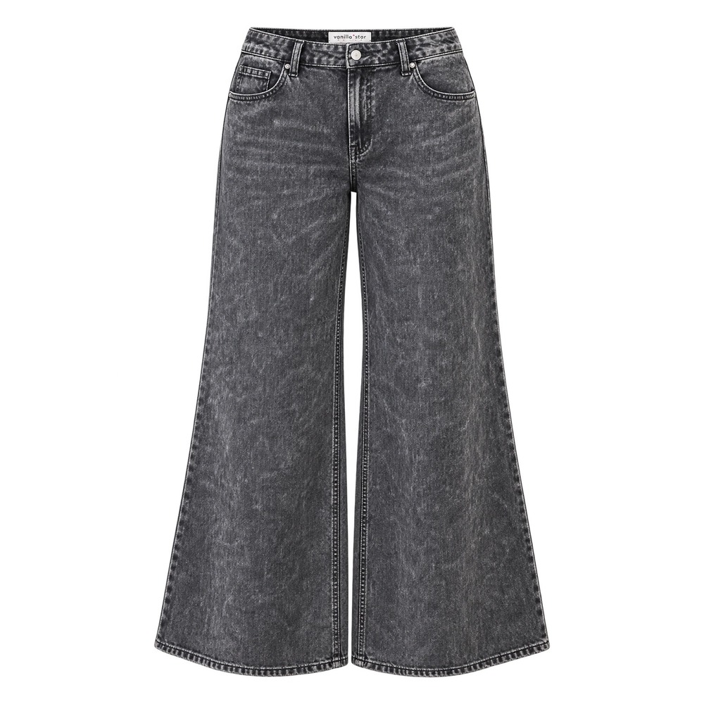 Vanilla Star Wide Leg Jeans Women 16W Gray Acid Wash Grunge Indie Sleaze Denim